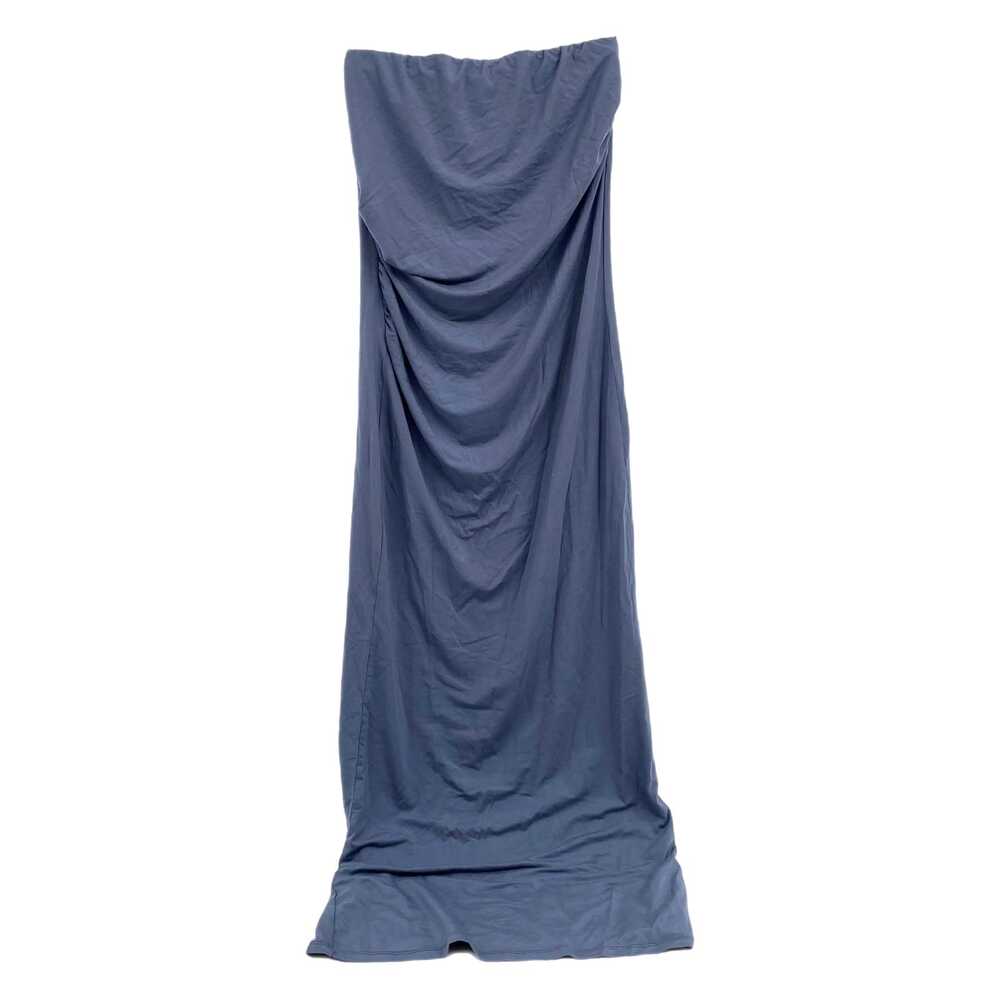 Reformation Blue Ruched Strapless Maxi Dress | Size L